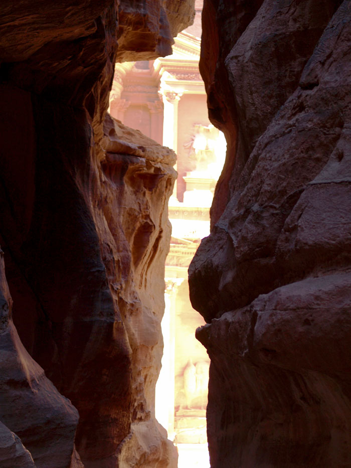 First View of Petra Treasury