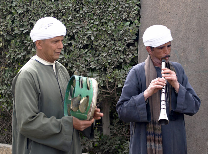 Musicians outside Restaurant at Saqqarah